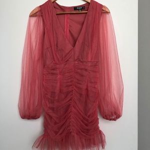 missguided hot pink dress